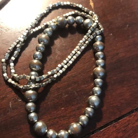 Silver stack three bracelets with white silver stack - Picture 4 of 6